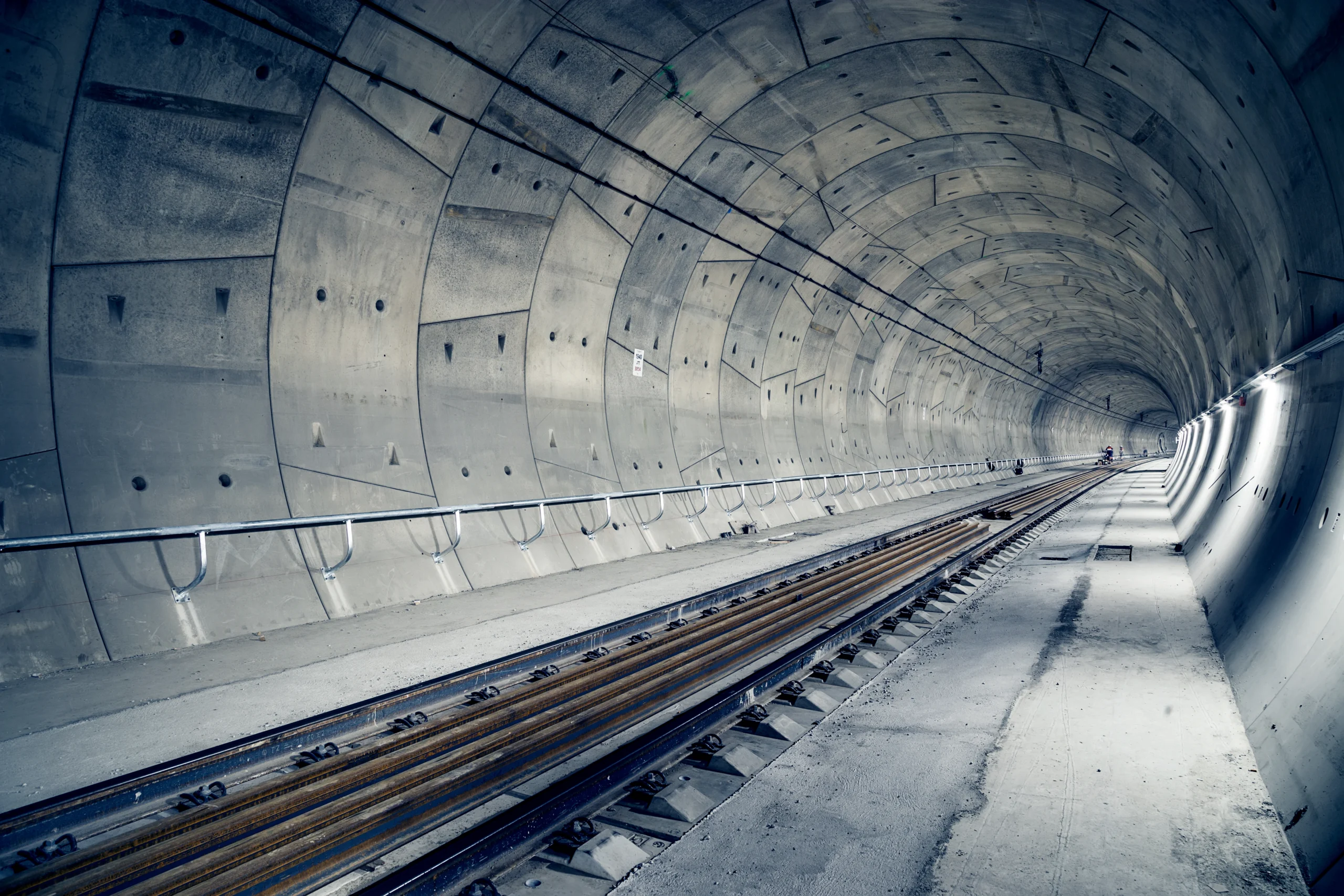Building of railway tunnel. "Ejpovice tunnel". Railway corridor construction